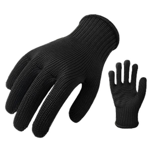 

elbow & knee pads stainless steel wire class 5 protective cutting gloves hppe hand gardening machine repair handling safety s-xl, Black;gray