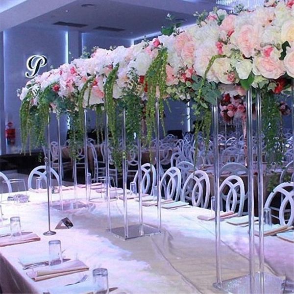 

party decoration 80cm acrylic candelabra clear candle holder gold candlestick wedding aisle table centerpiece stage walkway decor
