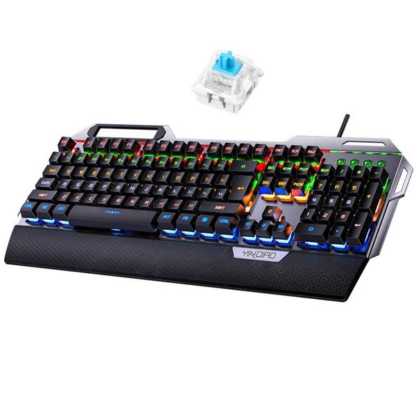 

104keys usb 7 color rgb aluminum alloy esports gaming keyboard with phone stand