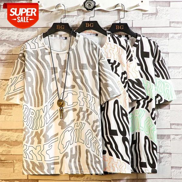 

Fashion Short Sleeves Casual O NECK Casual T-shirt Black White Men's Cotton 2021 Summer Clothes TOP TEES Tshirt OverSize M-5XL #fN3Q, White;black