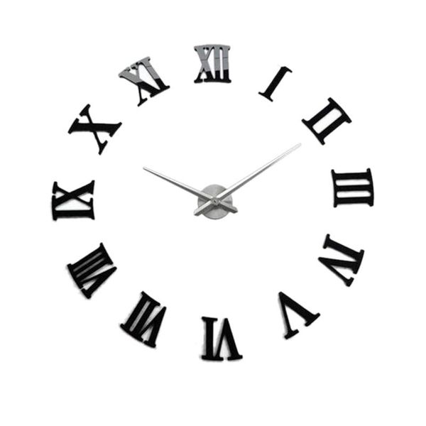 

wall clocks clock, diy 3d large design with roman numerals, modern, round, suitable as living room decoration