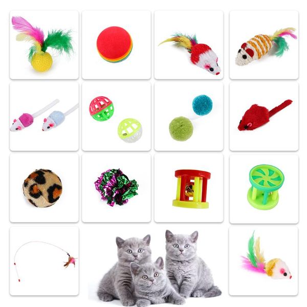 

cat toys pets mouse shape balls shapes kitten love pet toy funny stick supplies value bundle