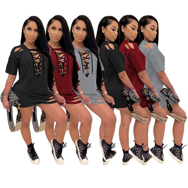 

plus size woman dress solid short sleeve dresses loose short skirt party club outfits streetwear fashion gothic clothes y2k, Black;gray