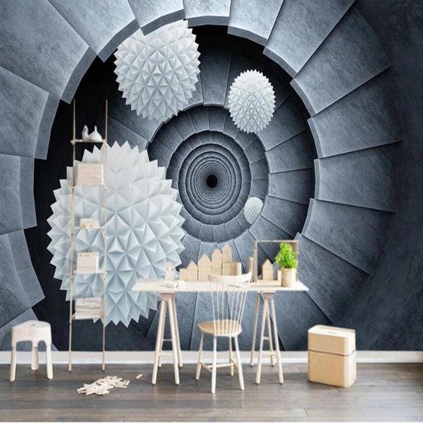 

wallpapers milofi large wallpaper mural custom 3d geometric circular tv background