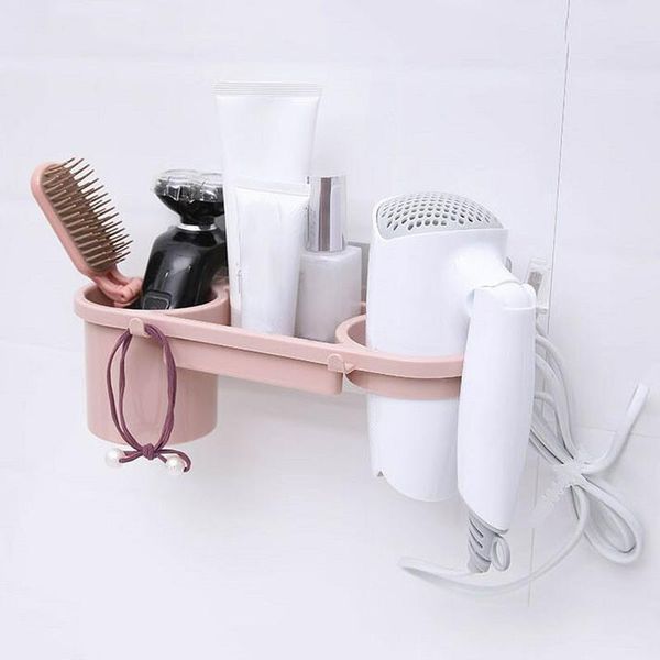 

wall-mounted hair dryer holder multifunction bathroom plastic shelf storage hair dryer holder rack organizer