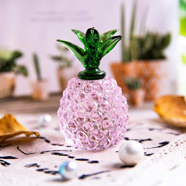 

h&d crystal pink pineapple figurine ornament weddinghome table decoration collection paperweight souvenir girls/lady's gift