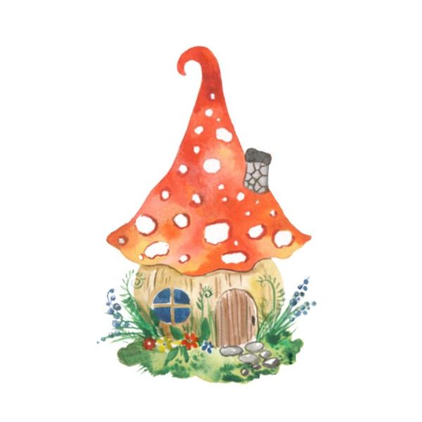

wall stickers 3d simulation plant decorative creative a4 mushroom cottage home window wallpaper decoration