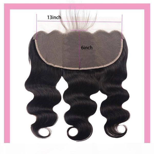 

malaysian virgin hair 13x6 lace frontal body wave 8-24inch thirteen by six lace closure with baby hair closures natural color, Black;brown