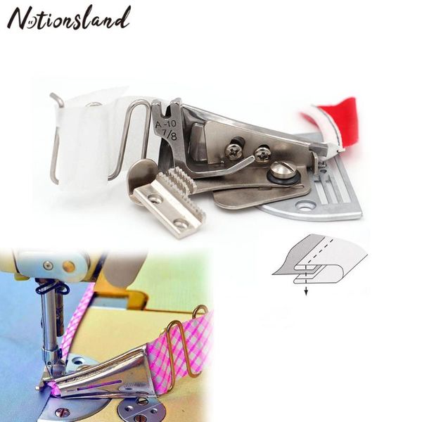 

1pcs a10 curved bias edges binder universal overlock folder 16-50mm hemmer right angle binder for lockstitch machine sewing, Black