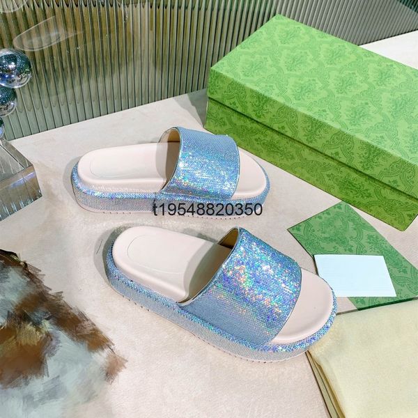

2021 super mermaid glittering slippers italian design bottom comfortable women's summer sandal holiday out slipper, Black