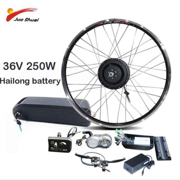 

electric bicycle 36v 250w motor wheel bike ebike conversion kit hub bicicleta eletrica, Silver;blue