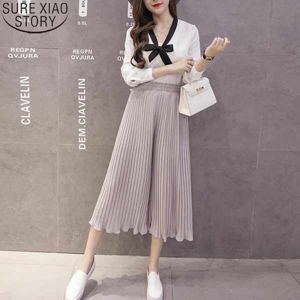 

women's pants & capris 2021 summer skirt women 6 colors korean fashion female chiffon high waist pleated skirts womens s-xl harajuku fa, Black;white