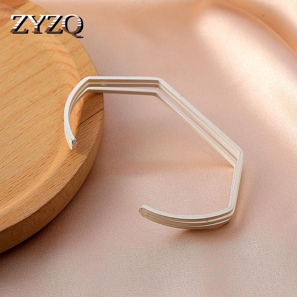 

bangle zyzq personality simple geometric open for women retro metal polygon adjustable bracelet exquisite gift jewelry 2021, Black