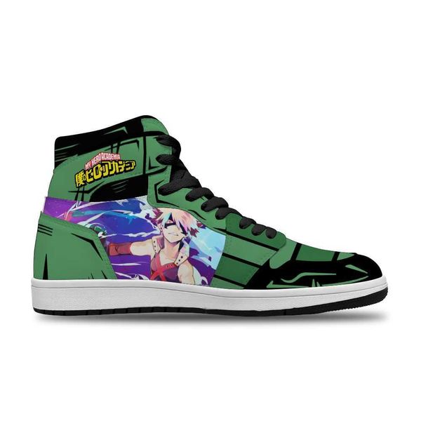

japanese anime cartoon my hero academia diy running non-slip casual shoes for man men's trend sports shoes high basketball shoes non sl