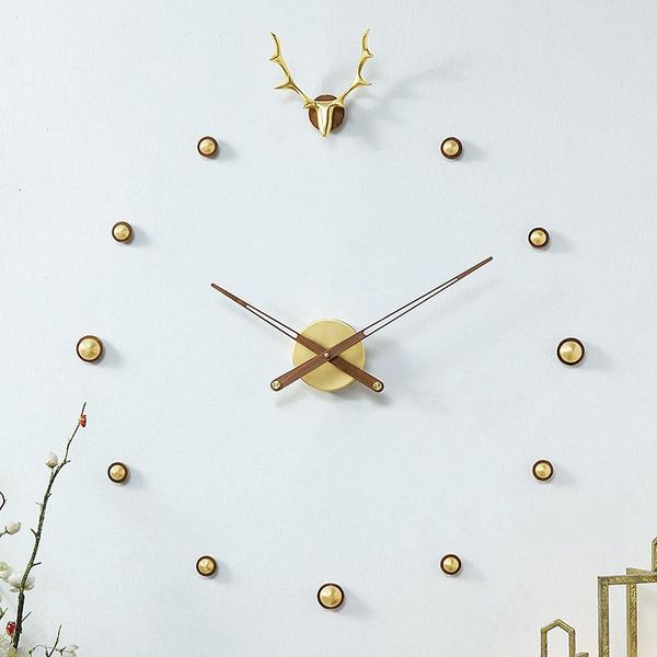 

modern design large size wall clock european art wall decoration watch 3d home decor reloj pared metal wood