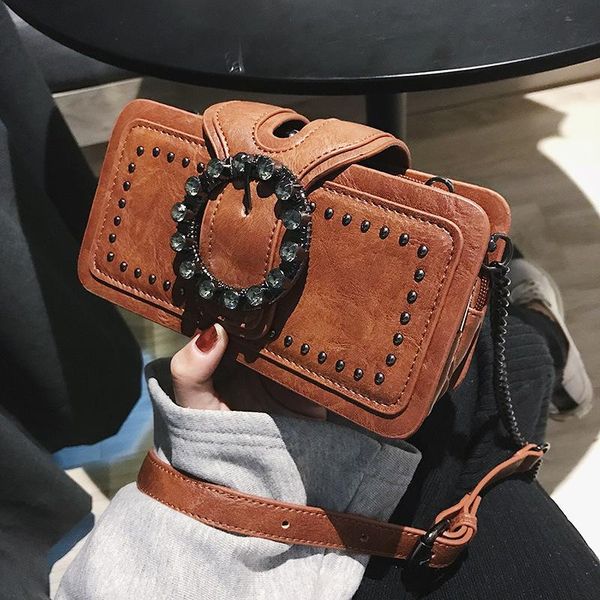 

evening bags quality handbags 2021 korean style retro diamond-studded small square bag messenger flap crossbody