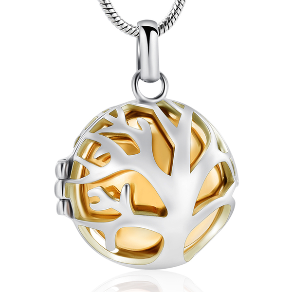 

pendant necklaces cremation urn necklace for ashes keepsake tree ball locket memorial jewelry, Silver