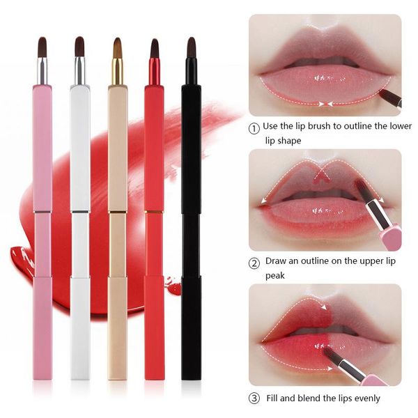 

makeup brushes 1pc portable lipstick lip gloss brush retractable adjustable with protect cap make up cosmetic tools for women
