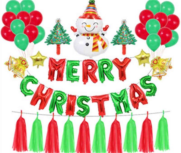 

factory outlet christmas decoration christmas balloon set snowman combination decoration santa letter balloons party alu