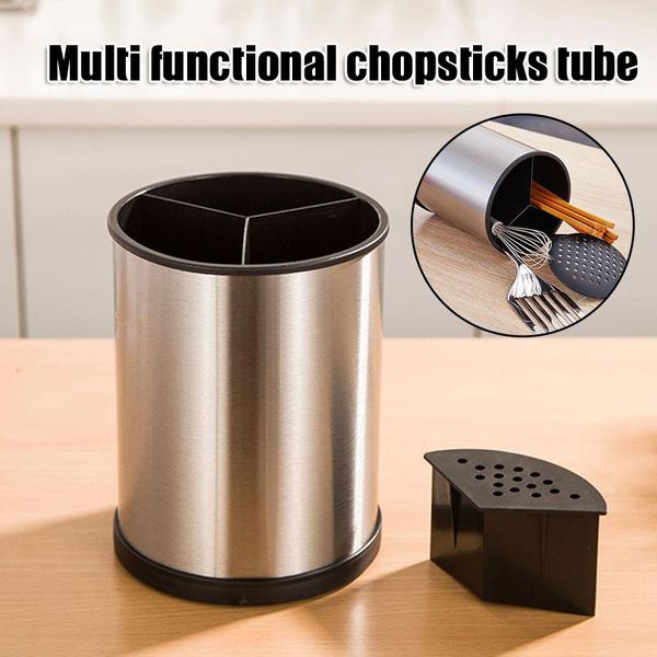 

mutfunctional round chopsticks storage rack with a drain hole kitchen supplies l23