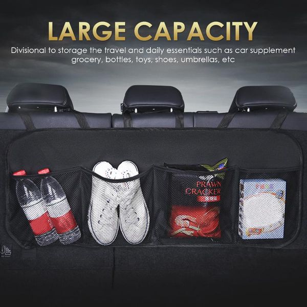 

car organizer large capacity waterproof storage box net pocket seat back hanging bag increase space