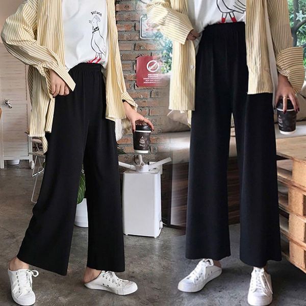

running pants x4851 -summer trendy one button skinny wide leg, Black;blue