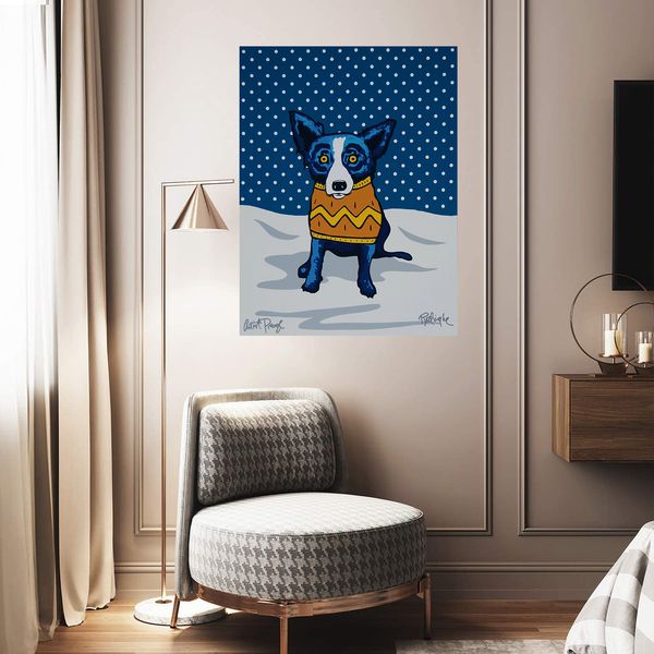 

blue dog she knitted it for me home decor handcrafts /hd print oil painting on canvas wall art canvas picture 210310