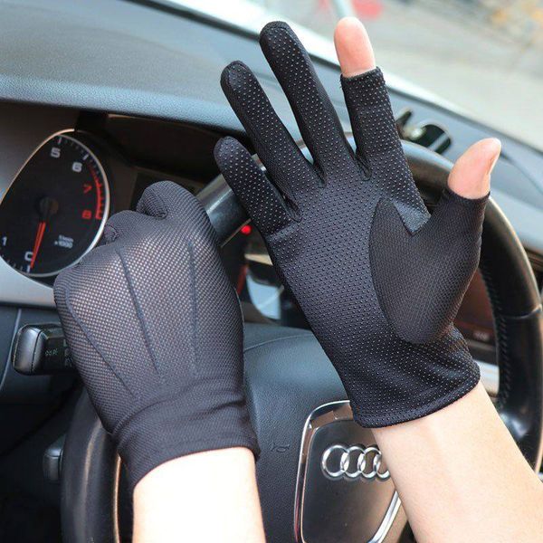

summer spring summer electronic competition hand socks breathable index finger gloves sweat absorption waterproof summer ice pgraphy sun, Blue;gray
