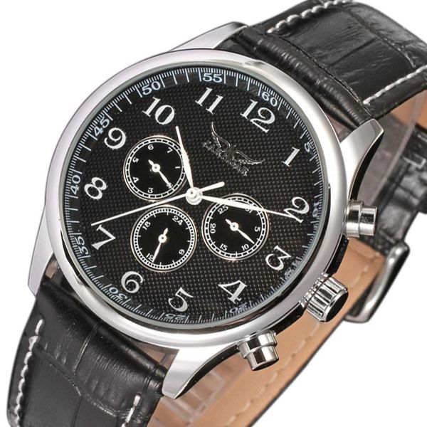 

wristwatches jaragar luxury automatic mechanical self-wind watch men day date wristwatch men's sport business dress watches clock male, Slivery;brown