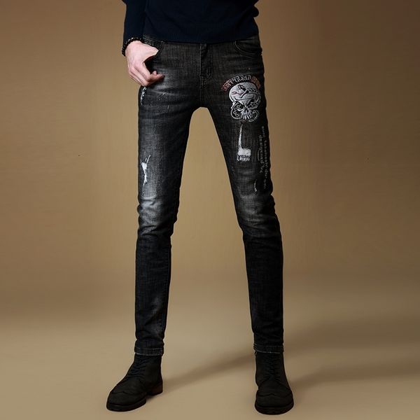 

2021 men's male denim jeans stretch spring europe and united states street style hip hop pants trousers 3r23, Blue