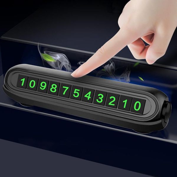 

interior decorations 2021 luminous car temporary parking card sticker air freshener auto phone number plate accessories
