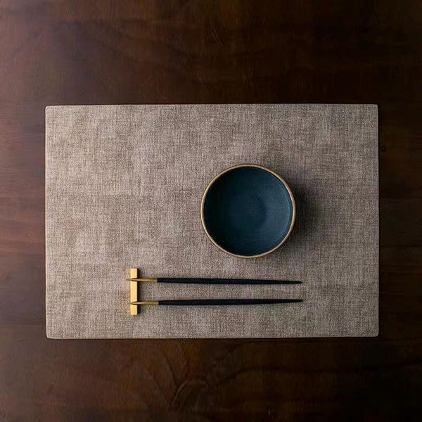 

mats & pads pu leather western tableware mat waterproof non slip plate bowl pad household two-sided anti scalding decoration