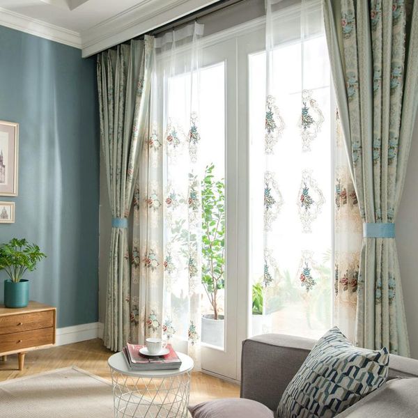 

curtain & drapes european pastoral retro girls jacquard shade curtains for living room bedroom falling windows