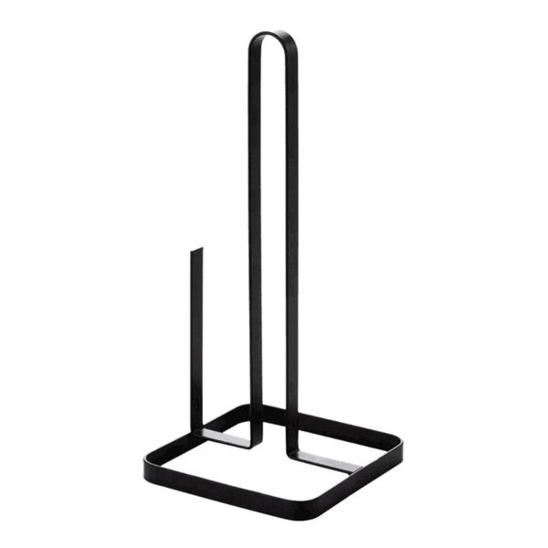 

hooks & rails 1pc practical kitchen vertical tissue holder home metal roll paper rack (black)