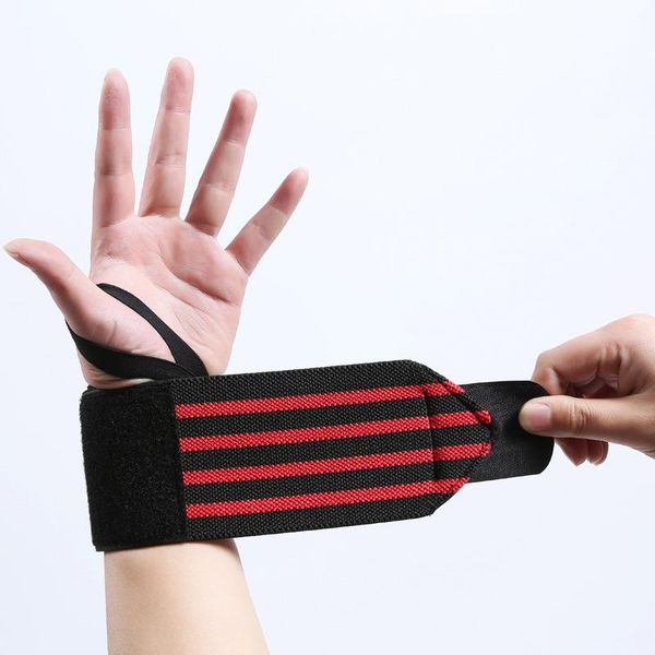 

wrist support 1 piece breathable adjustable sport gym wristband comfortable bandage teenis basketball protect strap brace wrap bracers, Black;red