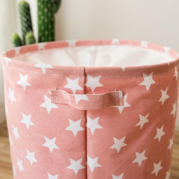 

storage baskets bucket laundry basket household organizer box portable foldable saving space large home star pattern collapsible toys