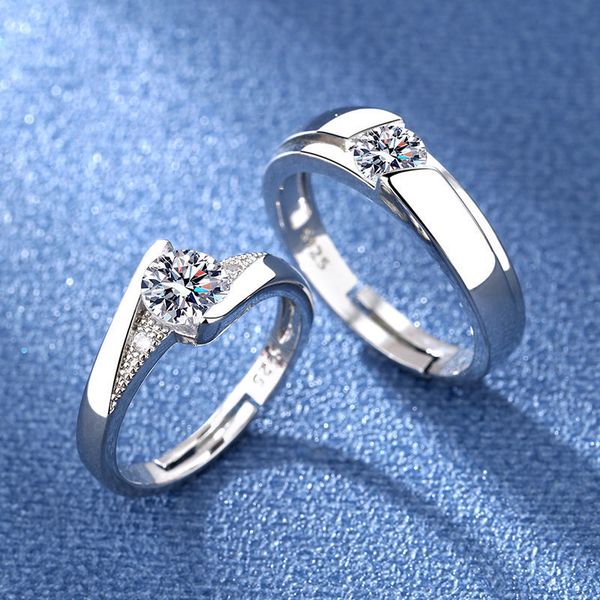 

ring korean fashion wedding high carbon diamond couple props gift simulation, Silver