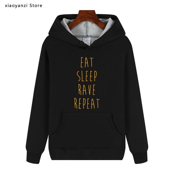 Felpe con cappuccio da uomo Felpe Autunno Inverno EAT SLEEP RAVE REPEAT DANCE SWAG MAN IBIZA Pullover da uomo in cotone felpato S8200