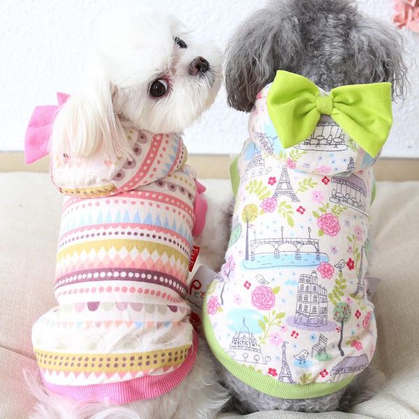 

dog apparel 2021 arrival autumn winter coat with the cap butterfly decoration pet chihuahua clothes casual soft cotton costumes