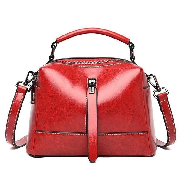 

waist bags fashion 2021 women's bag boston handbag oil wax soft leather one shoulder messenger crossbody for women female