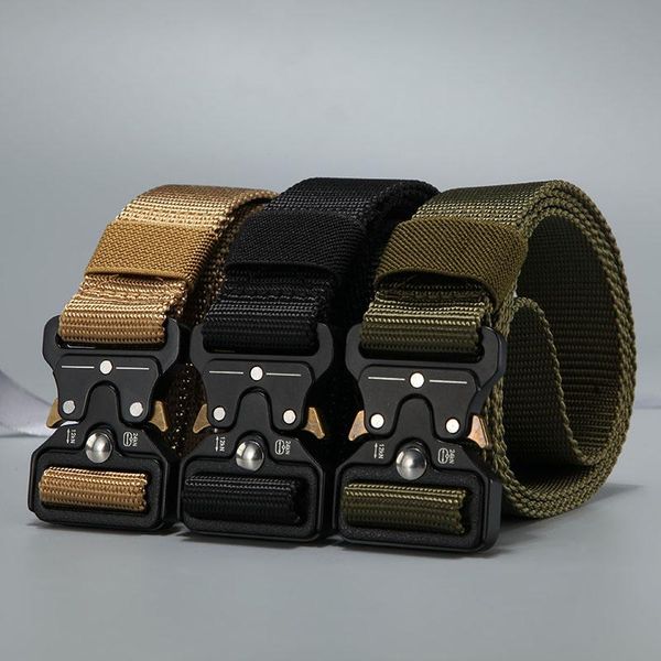 

belts mclaosi mens belt army outdoor hunting tactical multi function combat survival luxury designer marine corps canvas for male, Black;brown
