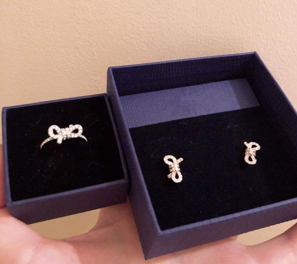 

wedding rings 2021 bow female for woman fine 1:1 swa hand white gold color sale vintage, Slivery;golden