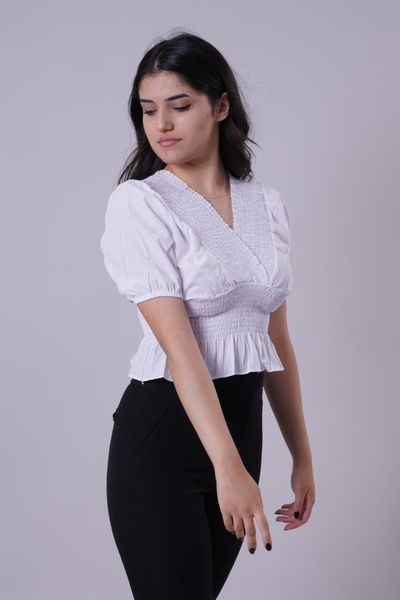 

women's blouses & shirts manga soft gippie crop blouse, White
