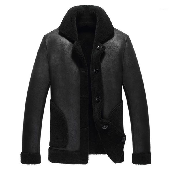 

men's wool warm winter trench outwear button smart overcoat coats waterproof windproof winter jacket men1, Black
