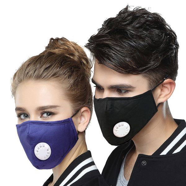 

cotton fashion mask with breathing vae pm2.5 adjustable protective isolation