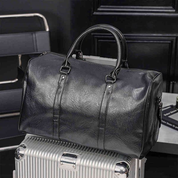 

duffel bags handbags soft leather business handbag korean leisure men's single shoulder diagonal cross briefcase travel tide