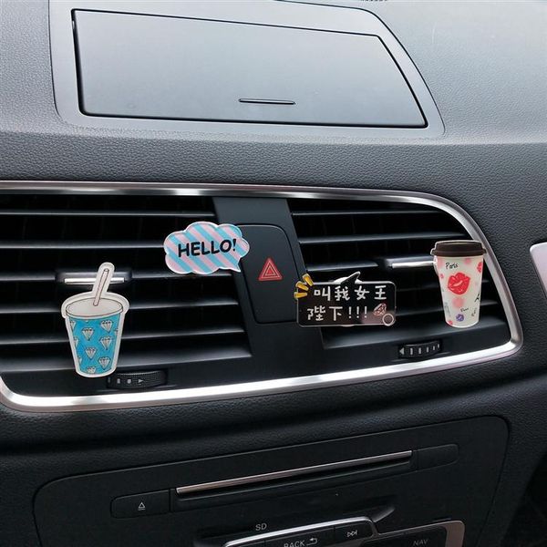 

car air freshener exquisite acrylic beverage cup perfume clip lovely lady decoration