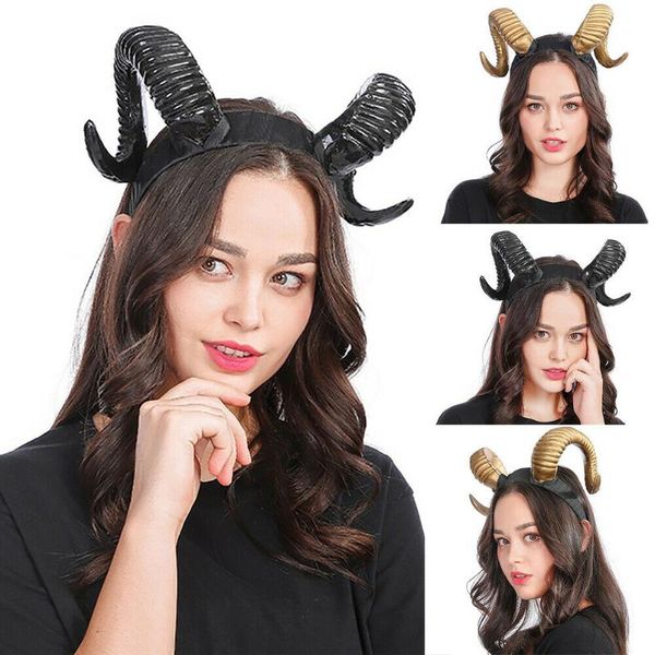 

party favor horn antelope sheep cosplay headwear antler halloween for women xmas steampunk masquerade prop carnival wide hairband