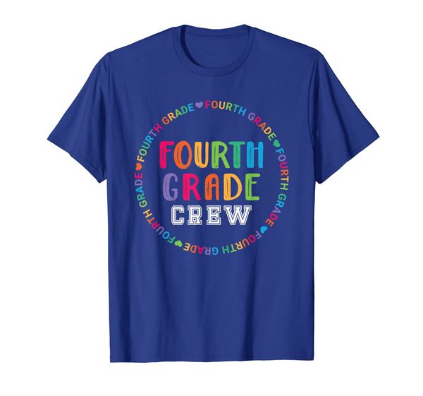 

women's 4th grade teacher back to school - fourth grade crew t-shirt, White;black
