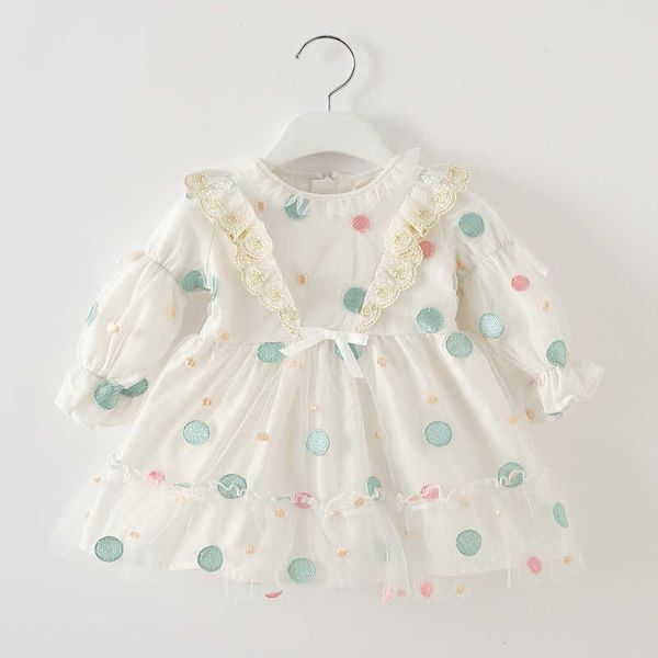 Koreanische Kleinkind Mädchen Blumenkleider Baby Lange Ärmel Prinzessin Kleid Säugling Herbst Kleid Kinder 1. Geburtstag Outfit 210615
